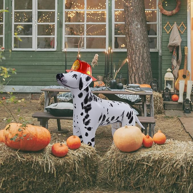 Jet Creations 39 inch Length, 30 inch Height Inflatable Dalmatian Dog, Lifelike Black White Puppy, Firehouse Mascot, Party Decoration, VBS, Photo Prop, Toy Gift for Kids, Adults