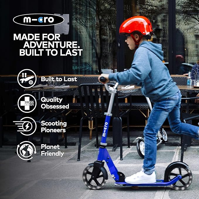 Micro Kickboard - Micro Cruiser LED - Two Wheeled, Fold-to-Carry Swiss-Designed Micro Scooter for Kids with Smooth Gliding Light-Up, Large Wheels for Ages 6+