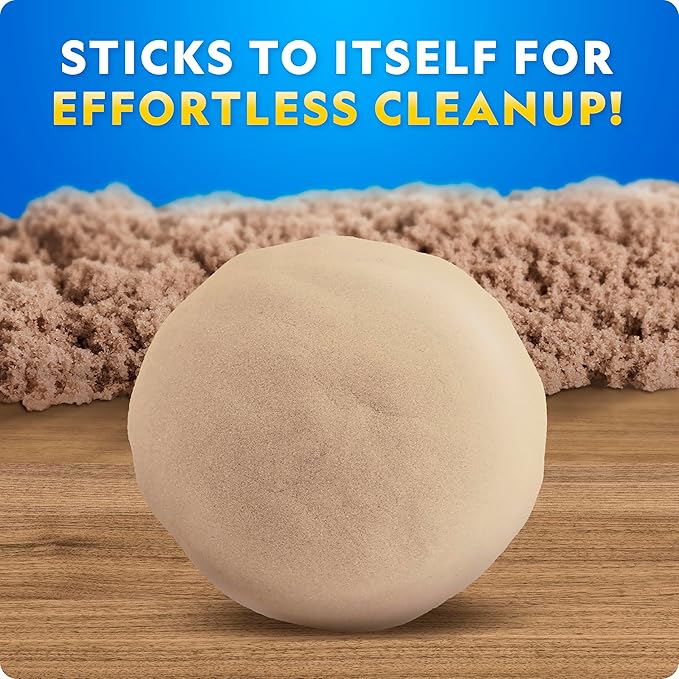 National Geographic Moon Sand - 12 Lbs. with Castle Molds (Natural) - A Fun No Mess Sensory Activity, Kids Fake Sand Play Set, Sensory Bin Filler