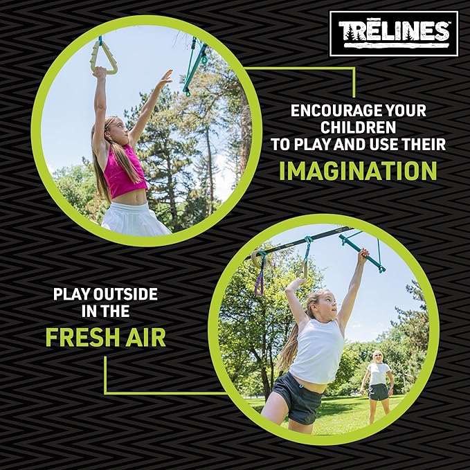 36ft. Ninja Adventure Kit, Slackline Obstacle Course and Outdoor Playground Set - 8 Ninja Warrior Accessories - Monkey Bars for Backyard, Kids Outdoor Play Jungle Gym - Ages 5+ Holds 250lbs