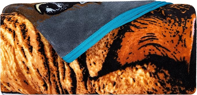Jurassic World Dominion Blue Velociraptor and Rexy T-Rex Super Soft Plush Micro Raschel Blanket, 62 Inches x 90 Inches, Bedding by Franco Kids