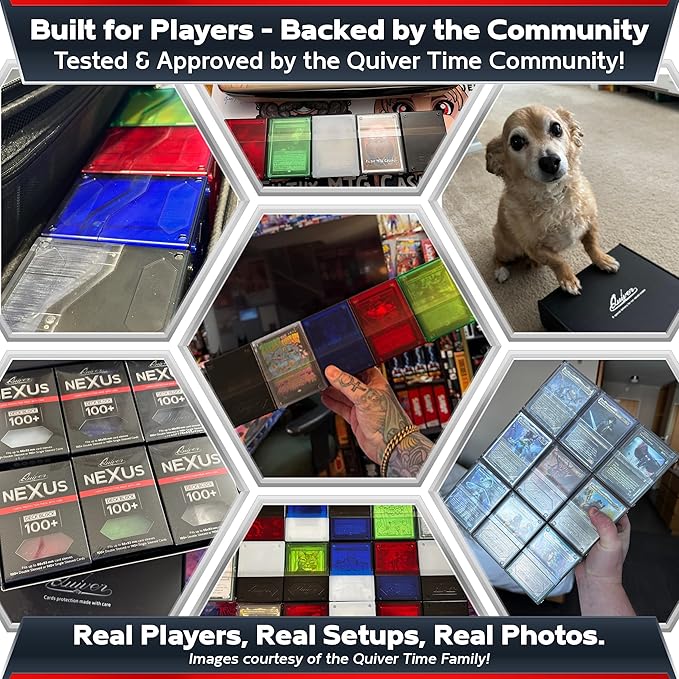 Quiver Time 360° Modular Nexus DeckBlock - Durable Stackable MTG Deck Box for Commander fits 100+ Cards | Stylish 100 Card Deck Box MTG | Interchangeable TCG Decks Boxes (1 pcs, White)