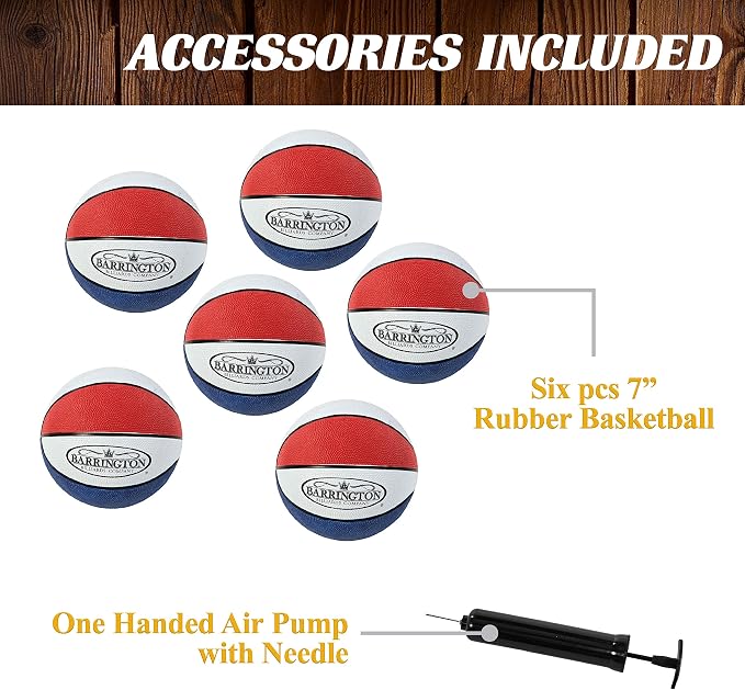 Barrington Billiards Urban Collection Arcade Basketball Game with Electronic Scoring and 7-inch Basketball Set, White