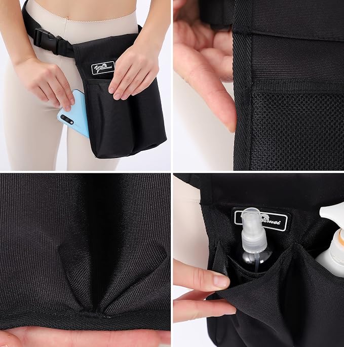 Massage Bottle Bag Massage Therapist Holster Massage Lotion Holster Massage Oil Holster（YR-2KD-Black）