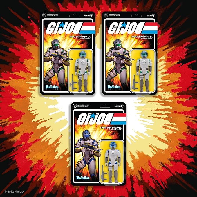 Super7 G.I. Joe Cobra Shocktrooper (Rifle C) - 3.75" G.I. Joe Action Figure with Accessory Classic Cartoon Collectibles and Retro Toys