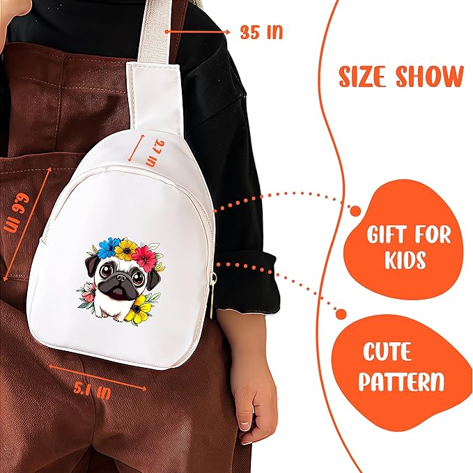 Pug Mini Sling Bag, Crossbody Bag, Toddler Purse For Kids Girl, Birthday Gift For 4 5 6 7 8 9 10 11 12 Year Old Gifts For Daughter, Granddaughter, Sister, Niece!