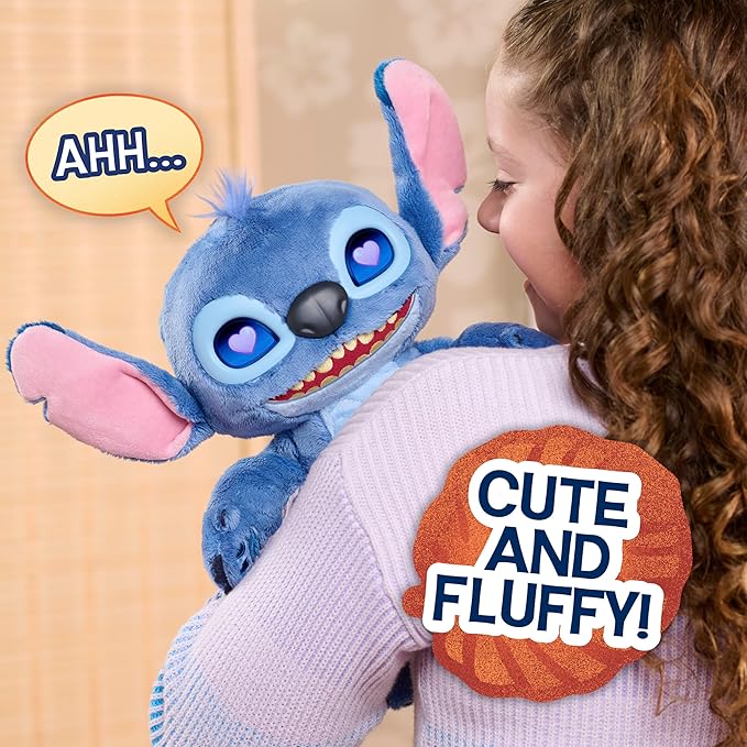 Disney Stitch Just Play Many Moods 14-inch Interactive Plush, 50+ Sounds & Effects, LCD Eyes, Inspired by Disney's New Live-Action Lilo & Stitch Movie, Toy for Fans, Girls, Boys, Kids 3+
