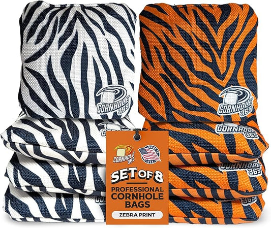Cornhole365 - Stick & Slide - Professional Corn Hole Bag - Heavy-Duty Double-Stitched Polyester Fabric & Resin Filling for All-Weather - Versatile Regulation Size Cornhole Bean Bags - Set of 8