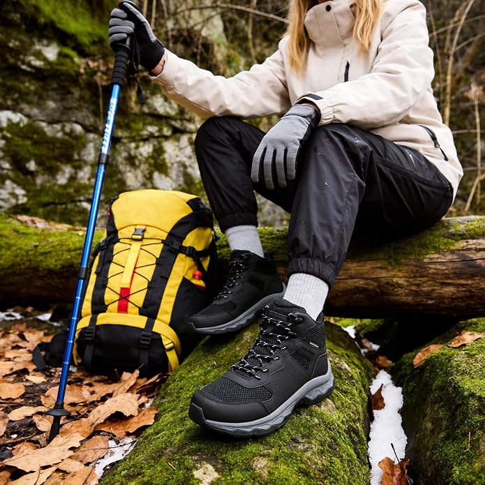 ANJOUFEMME Women's Waterproof Hiking Boots Lightweight Non-Slip Outdoor | Trekking, backpacking, camping, breathable & durable