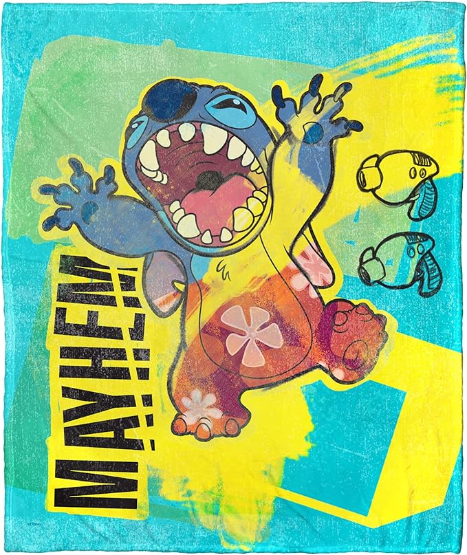 Northwest Lilo and Stitch Silk Touch Throw Blanket, 50" x 60", Total Mayhem
