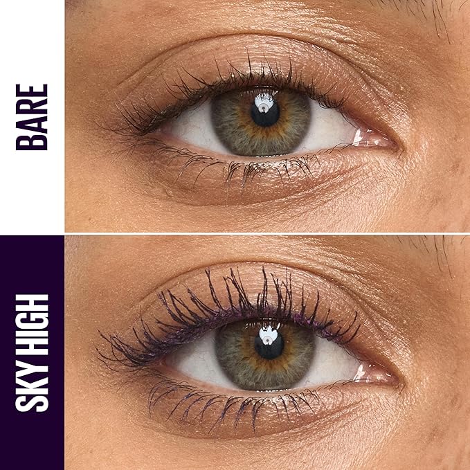 Maybelline Lash Sensational Sky High Washable Mascara, Volumizing, Lengthening, Defining, Curling, Multiplying, Buildable Mascara Make Up Formula, Plum Twilight, 1 Count