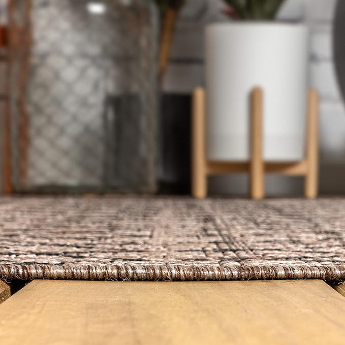JONATHAN Y Moroccan Geometric Indoor Outdoor Area Rug 10X14 Natural/Black, Ourika Textured Weave for Backyard, Patio, Porch, Easy-Cleaning, High Traffic, Pet-Friendly, Non-Shedding (SMB108D-14)