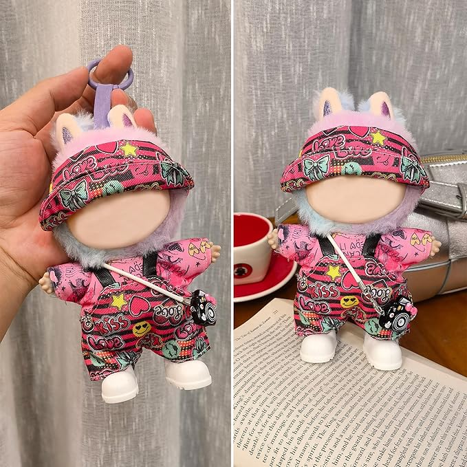 iBayda Total 3 Sets Doll Clothes Outfits & Accessories Playset for 17cm Dolls Include:3 Hats, 3 Bags, 3 Tops, 2 Rompers, 1 Coat, 1 Pants, 3 Shoes (Doll and Glasses are Not Icluded)
