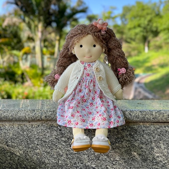 Handmade Wedding Present Princess Doll Waldorf Doll Rag Doll Birthday Present for Girl with Exquisite Box - Hazel 12"
