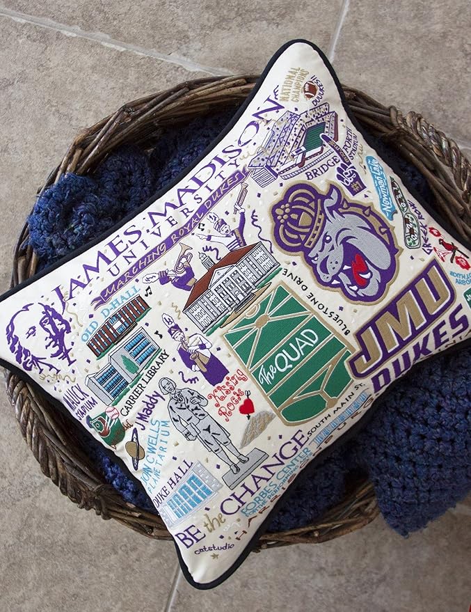 Catstudio James Madison University Collegiate Embroidered Decorative Throw Pillow