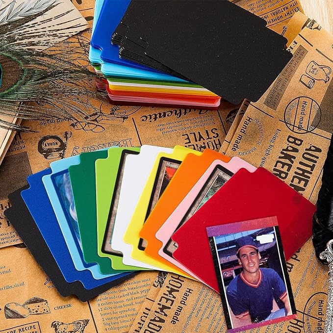 150 Pcs Trading Card Dividers Plastic Card Dividers, Frosted Separator with Tabs Standard Vertical Compatible with Games Sports TCG, 2.7 x 3.8 Inches (Multicolor)