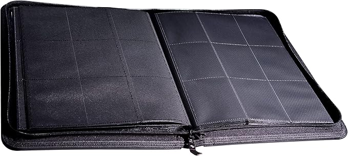 TopDeck 500 Card Ringless Zip Binder Pro - 9-Pocket Pages Side Load Sleeve TCG Storage Portfolio, Compatible with Pokemon, Yu-Gi-Oh, One Piece, MTG, Comic Trading Collectible Cards - Black