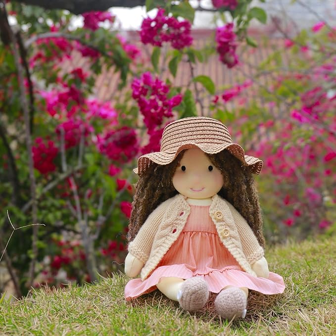Waldorf Doll Handmade Rag Doll - Personalized Collectors Plush Doll for Kids Birthday Present with Beautiful Present Box-Kristy 12"