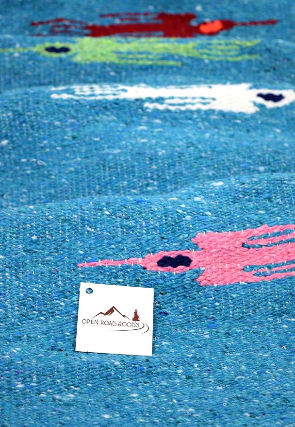 Open Road Goods Mexican Thunderbird Yoga Blanket, Handwoven Throw for Yoga, Meditation, and Home Décor – Versatile Blanket for Beach, Picnic, Camping, or Outdoor Use