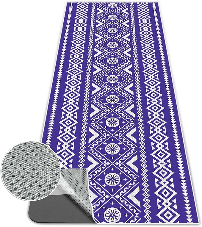Yoga Towel,Absorbent Yoga Mat Towel for Hot Yoga Non Slip,Stylish Prints,Ideal for Workouts,Hot Yoga,Bikram,Pilates Equipment,72 x 27 in,Arranged Triangle Geometry