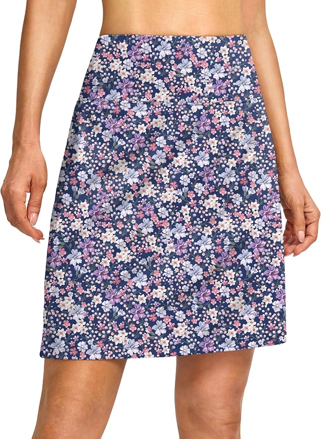 G Gradual 19" Skorts for Woman with Pockets High Waist Golf Skirt | Lightweight, Stretchy, Breathable, Tummy Control, Built-in Shorts, Athletic, Tennis, Pickleball, Casual Summer