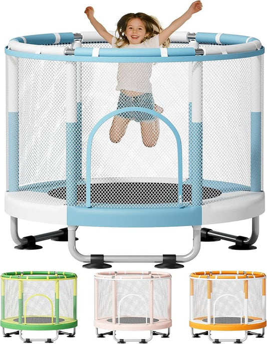 ZCMHAXJ 55" Trampoline for Kids, 440lbs Capacity Indoor & Outdoor Toddler Trampoline, Gifts for Boys & Girls