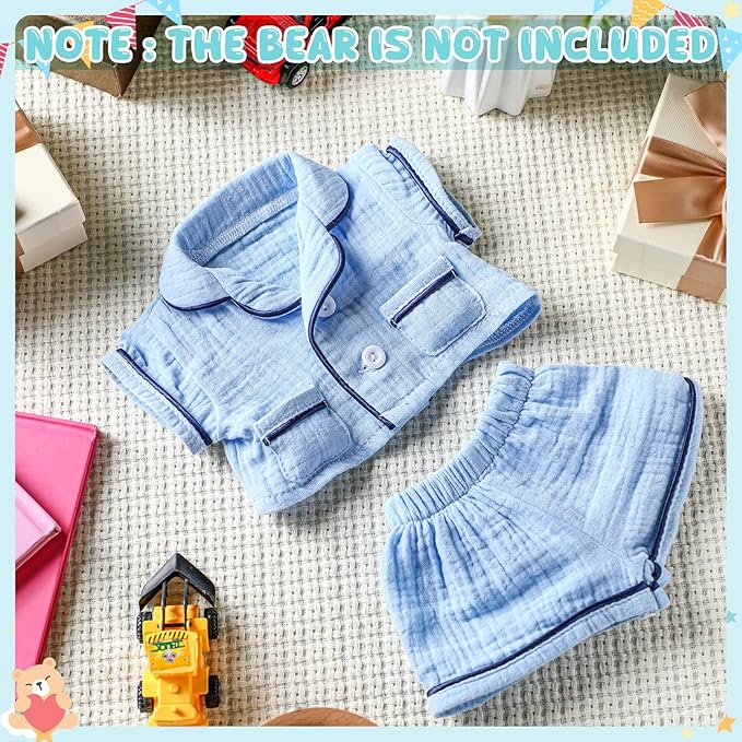 Hungdao Bear Clothes Pajamas Make Your Own Animals Outfits Fits Most 14 Inches Bear Accessories (Blue)