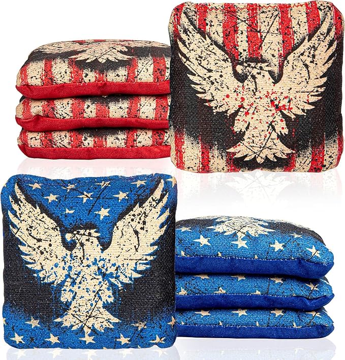 Play Platoon Pro Cornhole Bags Set of 8 - Professional Dual Sided Slick and Sticky Side Competition Corn Hole Bags - Tournament Series