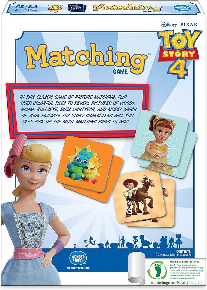 Wonder Forge Toy Story 4 Matching Game | Build Focus and Memory with Woody, Buzz, and Beloved Pixar Characters | Fun and Engaging Activity for Kids Ages 3+