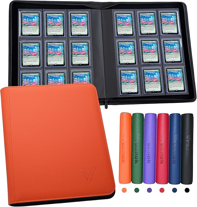 Top Loader Binder 9 Pocket,Holds 324 Top Loaders,Toploaders Binder 9 Pocket for 3" x 4"Rigid Cards,Double Sided Card Binder Abulm in 3"x4"Toploaders for Trading Cards