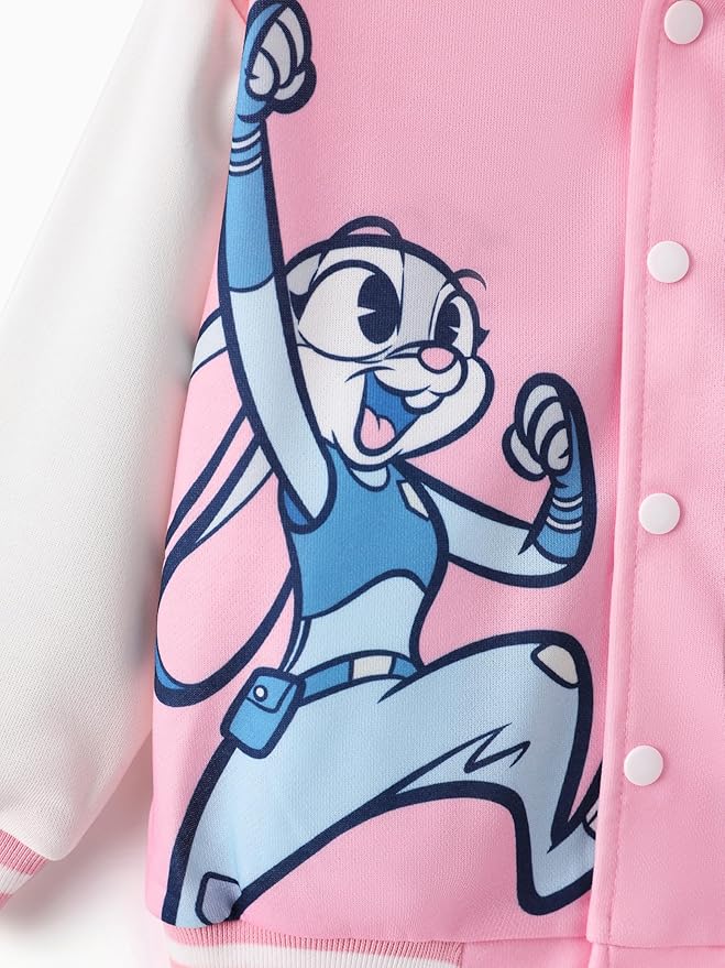 Disney Minnie Mickey Stitch Princess Frozen Marvel Jacket Lightweight Coat Button up Color Block Sweatshirt Sizes 2-14 Years