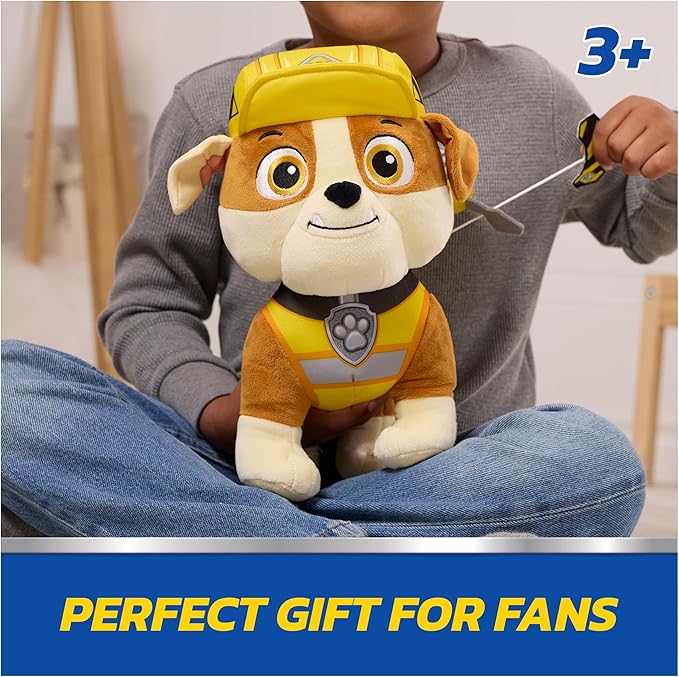 Rubble and Crew Rumbling Rubble Plush Toy, Interactive Sensory Toy, Dog Stuffed Animal, Kids Toys for Boys & Girls Ages 3 and Up, 12”