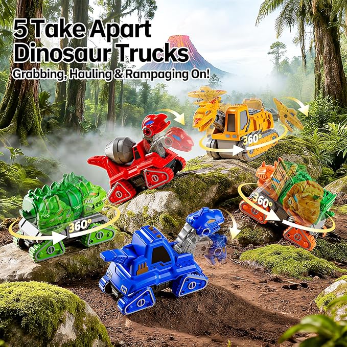 Transform Toys for Boys 4-6, 5 in 1 Take Apart Toys for Boys 3-5, Dinosaur Transforming Assembling Robot Toy for Kids, Educational Birthday Gift for 4 5 6 7 8 Year Old Boy Girls