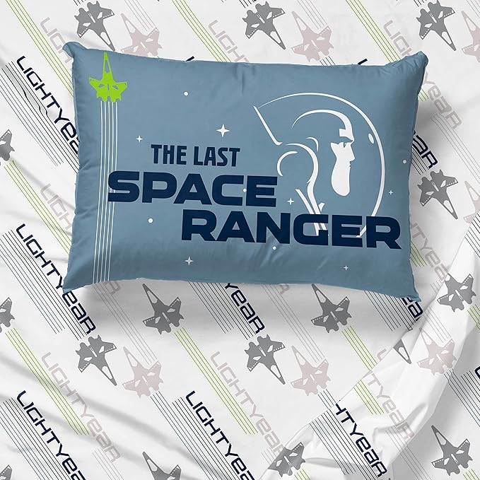 Jay Franco Disney Pixar Lightyear Space Command 5 Piece Twin Size Bed Set - Includes Comforter & Sheet Set - Bedding Features Buzz - Super Soft Kids Fade Resistant Microfiber (Official Product)