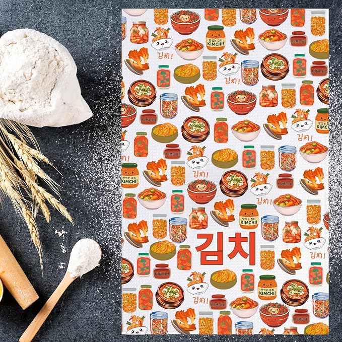 JNIAP Korean Kimchi Kitchen Towel Kimchi Lover Gift Korean Chef Gift Korean Food Dish Towel Kimchi Hand Towels (Kimchi kt)