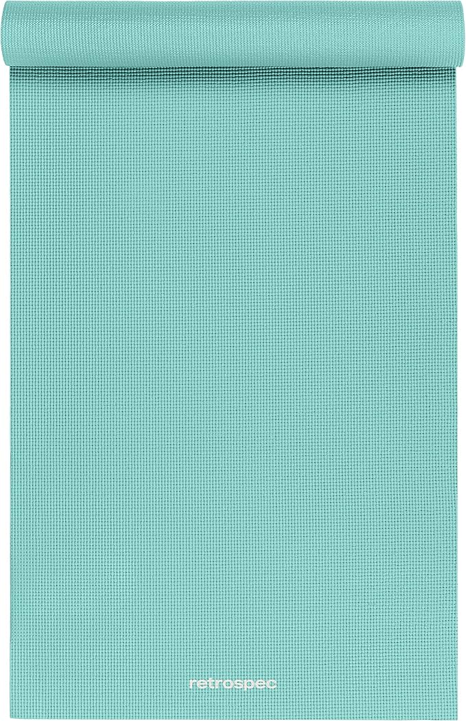 Retrospec Pismo Yoga Mat w/Nylon Strap for Men & Women - Non Slip Exercise Mat for Yoga, Pilates, Stretching, Floor & Fitness Workouts, .5mm Thick, Easy to Clean