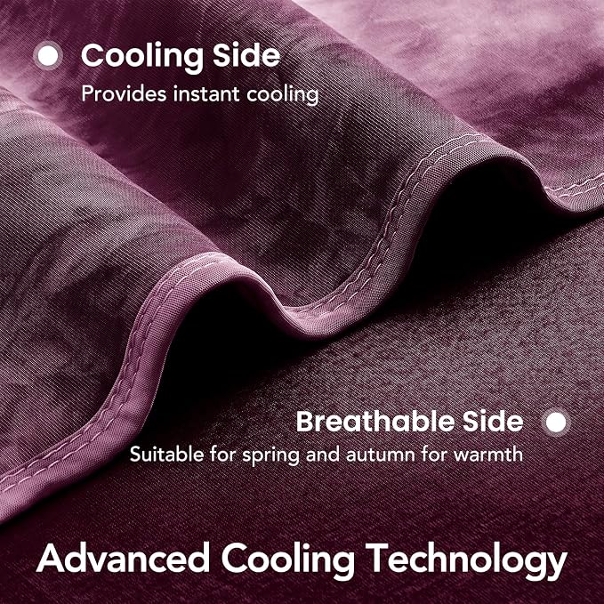 Cooling Blanket Queen Size 90"x90" for Hot Sleepers | Cold Summer Soft Blanket for Bed Couch and Travel Absorbs Heat Q-Max>0.35 Cool Lightweight Throw for Night Sweats Menopause