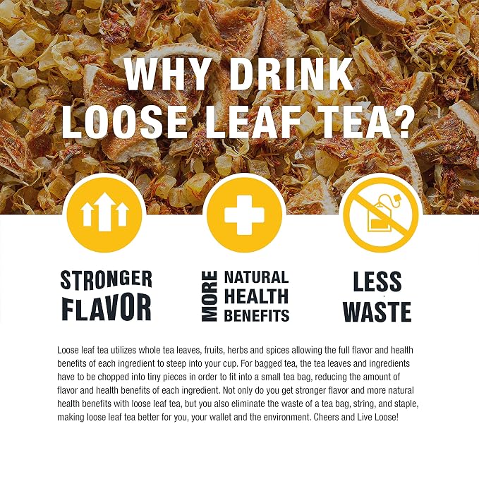 Tiesta Tea - Chunky Watermelon, Loose Leaf, Sweet Watermelon Herbal Tea, Premium Non-Caffeinated Fruit Blend, Makes Hot or Iced & Brews Up to 200 Cups, 16oz Resealable Bulk Pouch