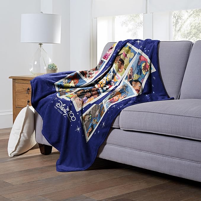 Northwest Disney 100 Silk Touch Throw Blanket, 50" x 60", Photo Strips