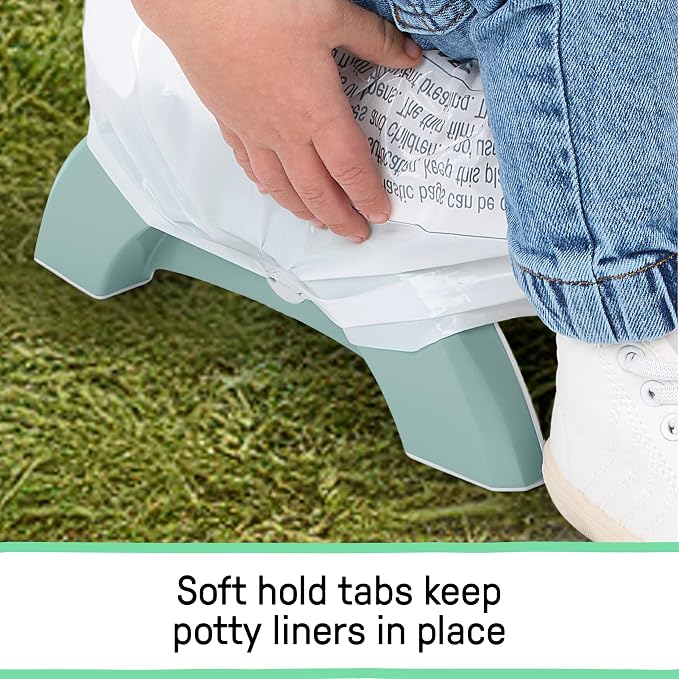 Ingenuity My Travel Potty, 2-in-1 Baby and Toddler Portable Potty Seat & Potty Ring, Lightweight Foldable, Includes Travel Bag & 3 Disposable Liners, Neutral