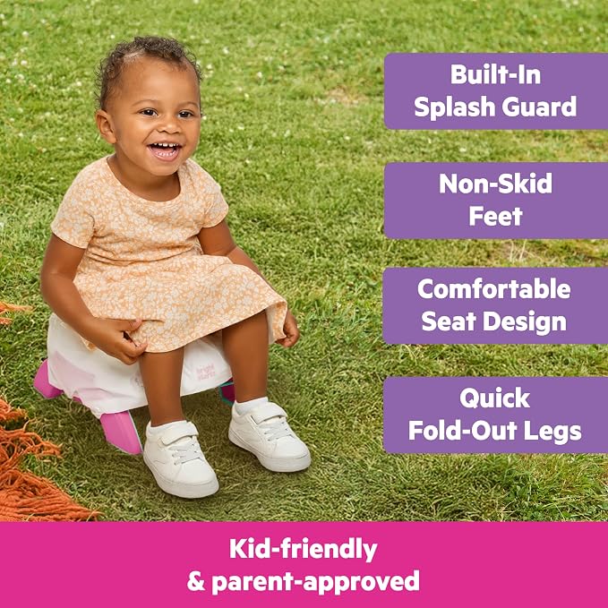 Disney Minnie Mouse 2-in-1 My Travel Potty by Bright Starts, Freestanding Potty or Toilet Topper Seat, Includes Travel Storage Bag, Pink