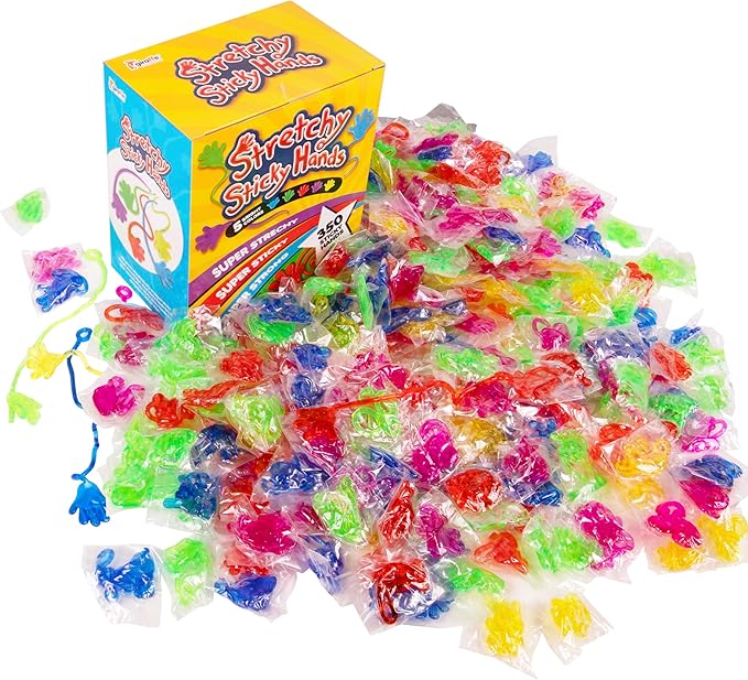 350 Pcs Bulk Sticky Hands for Kids - Mini Slappy Slap Little Small Hands Sticky Toy - Boys & Girls Goodie Bags Stuffers Party Favors for Birthday, Halloween, Treasure Box, Carnival Prizes Rewards