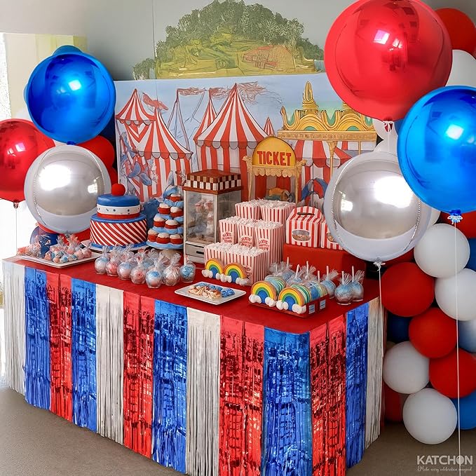 KatchOn, Red White and Blue Foil Balloons – Pack of 6 | Patriotic Balloons for Independence Day, Memorial Day, Labor Day, USA Themed Party Decorations | Red, White, Blue Balloon Arch