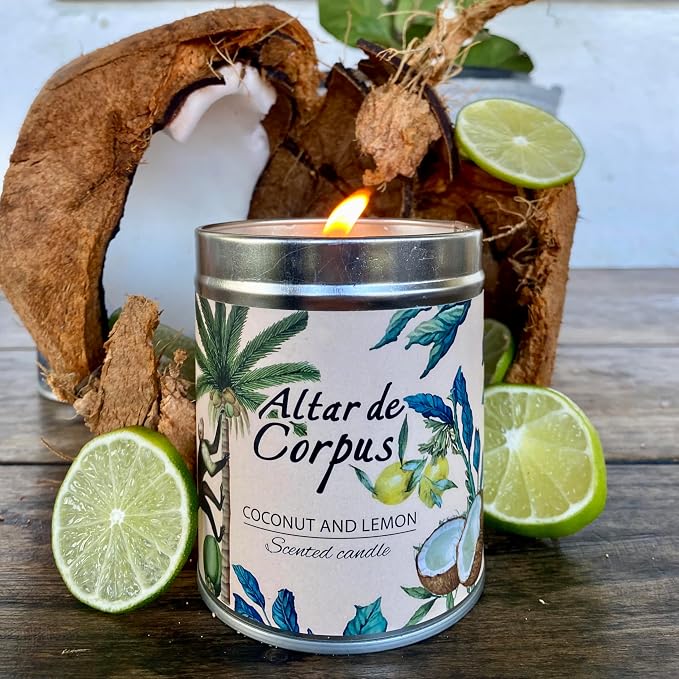 14 Oz Spring Candles for Home - Large Candle Coconut Lemon - Mothers Day Gifts - Luxury Candles for Men - Premium Soy Candle Blend - Bathroom Decor