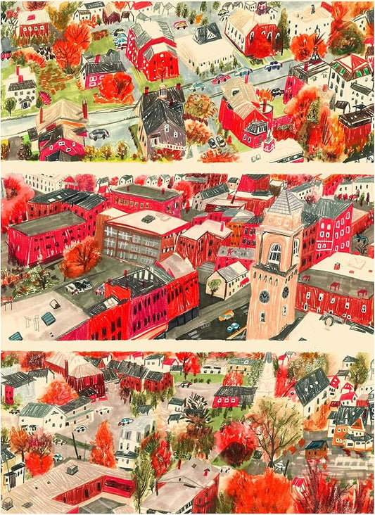 1000 Pieces Jigsaw Puzzles for Adults, Town Scene City Street Puzzle, Unique Shape Puzzles for Family Friends Challenging Games