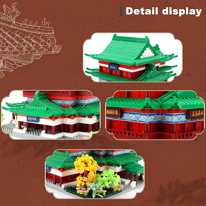 Chinese Ancient Architecture Micro Building Blocks Set in Asian- Tengwang Pavilion Model Kit Toy Gift for Adults and Kids Ages of 14+ 2536 PCS