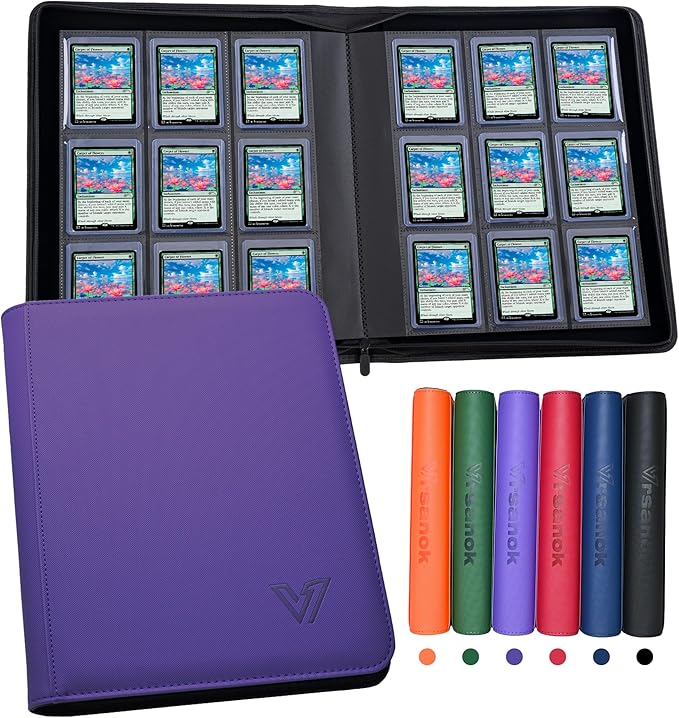 Top Loader Binder 9 Pocket,Holds 324 Top Loaders,Toploaders Binder 9 Pocket for 3" x 4"Rigid Cards,Double Sided Card Binder Abulm in 3"x4"Toploaders for Trading Cards