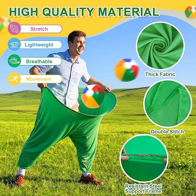 Granny Pants Yard Game, Outdoor Game with Bouncy Ball and Air Pump, Team Relay Family Reunion Party Field Game