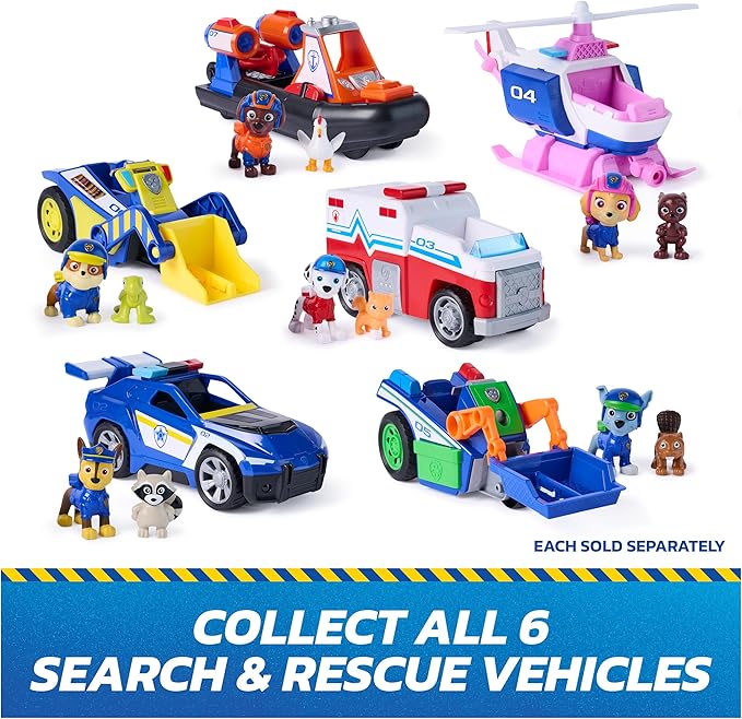 Paw Patrol: Search & Rescue, Marshall Rescue Responder Vehicle with 2 Figures, Toy Truck with Pull-Back Action, Kids Toys for Boys & Girls Ages 3+