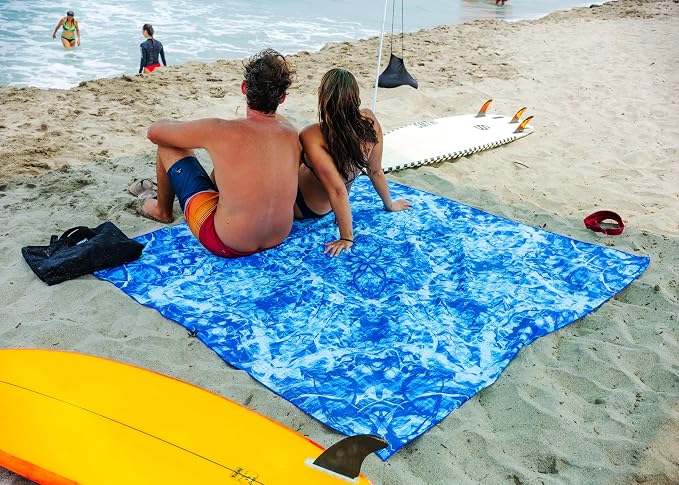 Quick Dry Towel Extra Extra Large 72x72 Inch - Microfiber Beach Towel - Perfect for Beach, Travel, Swimming, Pool, Yoga, Hiking, Camping - Lightweight, Fast Drying, Compact for Adults (Blue Wonder)